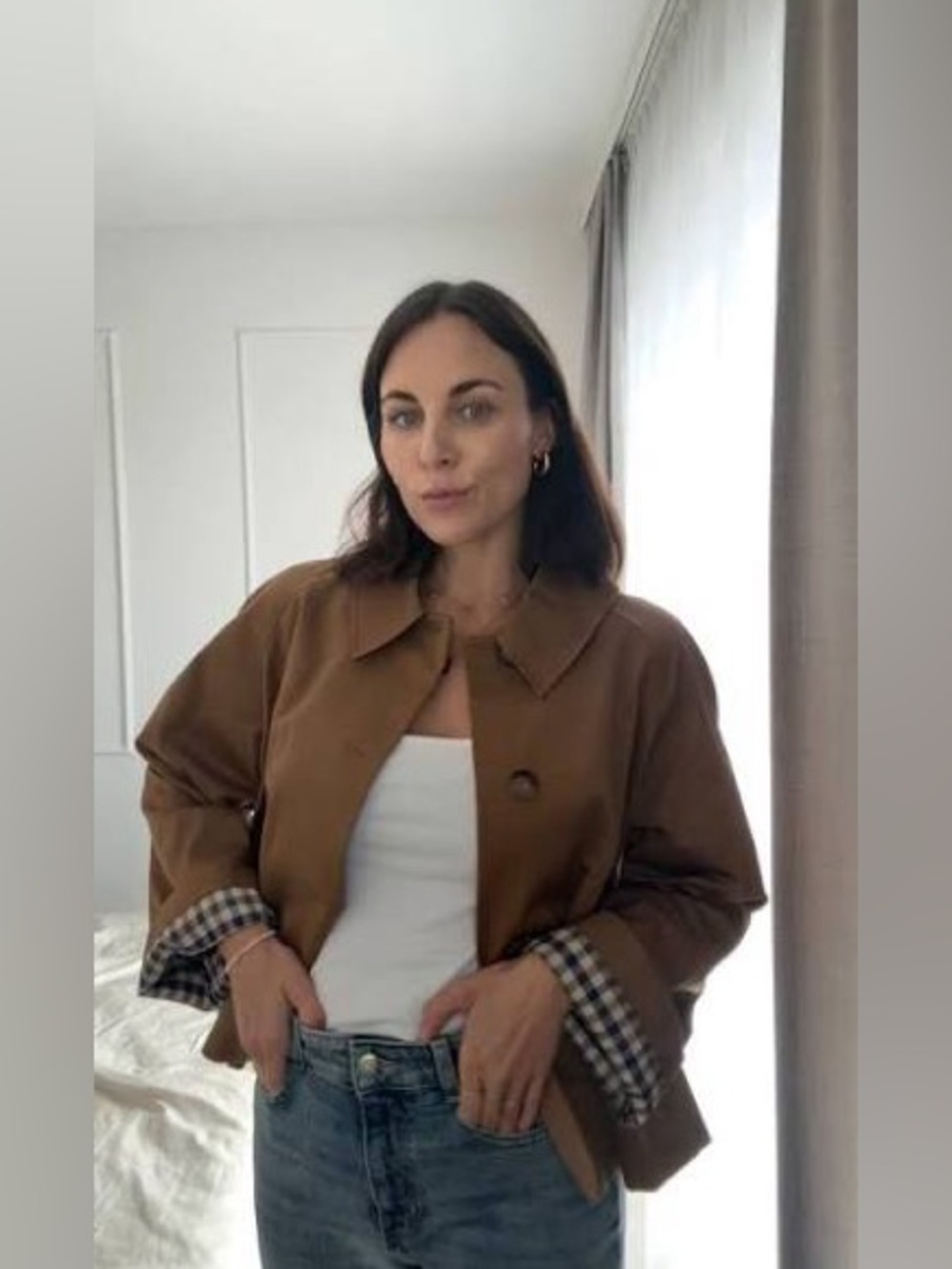 NWT Sezane Bobby trench coat size 10 camel!